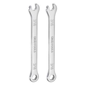 Uxcell 683867906496 2pcs Thin Combination Wrench 3/16 Inch With 12-point Ended And 15 Angled Open End