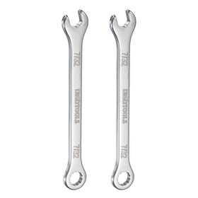Uxcell 683867906526 2pcs Thin Combination Wrench 7/32 Inch With 12-point Ended And 15 Angled Open End