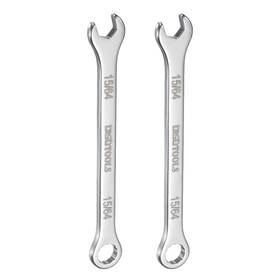 Uxcell 683867906540 2pcs Thin Combination Wrench 15/64 Inch With 12-point Ended 15 Angled Open End