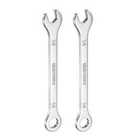 Uxcell 683867906557 2pcs Thin Combination Wrench 1/4 Inch With 12-point Ended And 15 Angled Open End