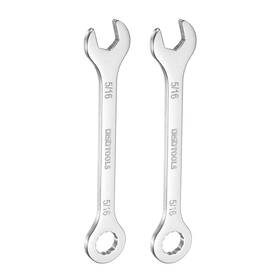 Uxcell 683867906595 2pcs Thin Combination Wrench 5/16 Inch With 12-point Ended And 15 Angled Open End