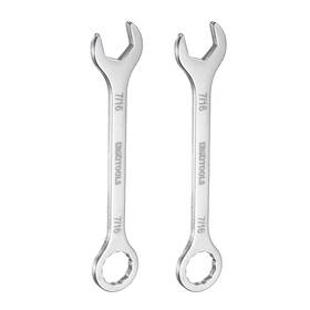 Uxcell 683867906625 2pcs Thin Combination Wrench 7/16 Inch With 12-point Ended And 15 Angled Open End