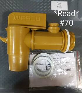 272179 Vestil 695977840386 Wesco Polyethylene Deluxe Drum Faucet With Epdm Gasket 2 Inch Npt Connection