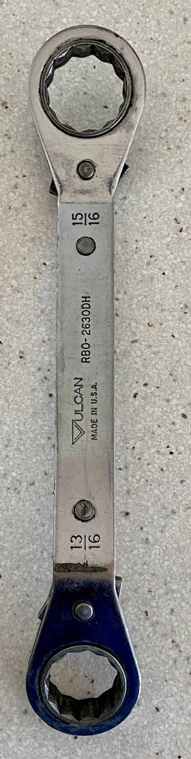 Rbo-2630dh Vulcan Offset Ratcheting Wrench 12 Point 13/16 15/16 Box End
