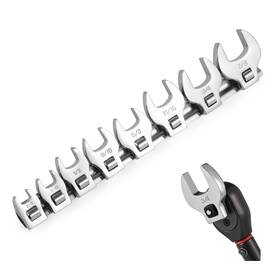 Wan84 Wanlvkang Crowfoot Wrench Set Crows Foot 3/8 Inch Drive With 8 Pieces Sae Cr