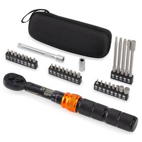 Wxtm032 Waxtron Bike Torque Wrench Set 1/4 Inch Drive Click Type 2-20 Nm 32-piece Portable Bic