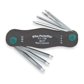 36396 Wiha Tools Torx Key Set Folding Shape 1 1/2 To 2 In