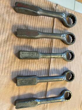 8809a Williams 8809a/8810/8810/8811/8812 1 1/2 Inch -2 12 Point Offset Striking/knocking Wrench. 5pc Set