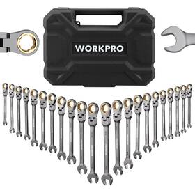 W003378ae Workpro 22-piece Flex-head Ratcheting Wrench Set Ratchet Combination