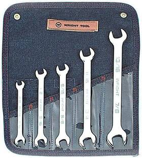 Wright Tool 076799007353 735 - Open End Wrench 5 Piece Set Full Polish 3/8inch 7/8inch