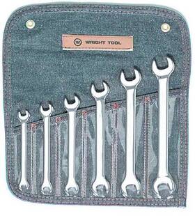 Wright Tool 076799007407 740 - Open End Wrench 6 Piece Set Full Polish Metric 8mm 19mm