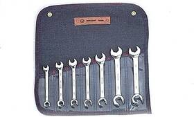 Wright Tool 076799007421 742 - Combo Open End Flare Nut Wrench 7 Pcs Set- Satin 3/8inch 3/4inch
