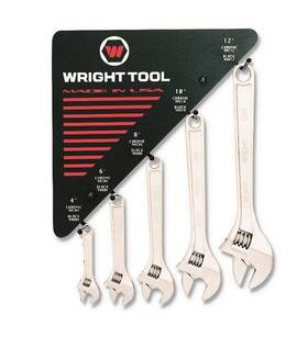 D975 Wright Tool 076799713575 - Adj. Chrome Wrench 12inch Wide Disp. 30 Pieces 6 Of Each Size