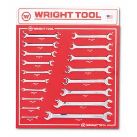 Wright Tool 076799718914 D987 Chrome Open End Wrench Set 18-pieces. Sae