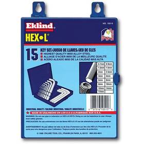 9e10515 Wright Tool - L-key Metric Short Arm 15 Pcs Setw/metal Box- 0.7mm 17mm