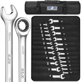 Rw06-24 Xjx 24pcs Ratcheting Combination Wrench Set Sae And Metric 12 Point 1/4̶