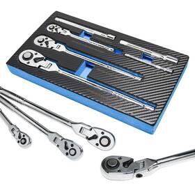 Ybg-6pc Yalblee 6-piece Flex Head Ratchet Set Swivel Wrench With 1/4 Inch 3/8 1/
