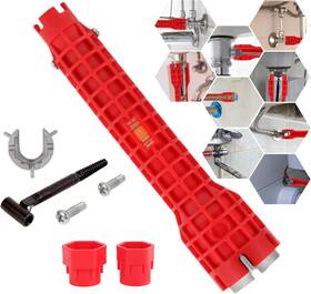 Ex008 Ybqsply Basin Wrench 8 In 1 Faucet And Sink Installer Multi Red