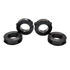 Yichu 783710142160 1/4 Inch Bore Double Split Shaft Collar Black Oxide Carbon Steel 2-piece Clamp-on