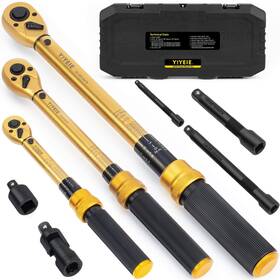 Y0018 Yiyeie 1/4 3/8 1/2-inch Drive Click Torque Wrench 8pcs Set 10-230 Inch L