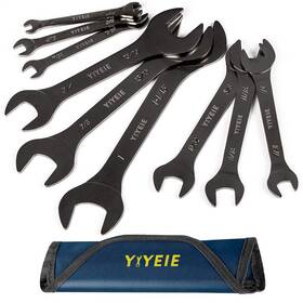 Y1005 Yiyeie 9pc. Super Thin Wrench Set Sae 1/4 Inch To 1-1/16 Nickel Plating Cr-v Steel