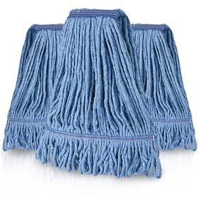 Rmh-3p Zalik 3 Pack Mop Head Replacement Heads Commercial Blue Cotton Looped End St