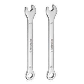 Zaplyte 683867906342 2pcs Thin Combination Wrench 5mm With 6-point Ended And 15 Angled Open End