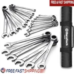 22PCS Ratcheting Combination Wrench Set Sae Metric 1/4" To 3/4"&6-18MM W/pouch. Fixed Price $84.58.