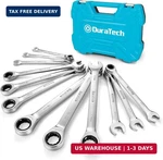 Duratech 12-PIECE Ratcheting Combination Wrench Set, 72-TOOTH, Metric, 8-19MM,. Fixed Price $49.86.
