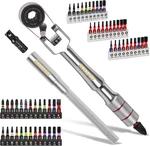 Geinxurn 60PCS 180 Pivoting Flex Head T-handle Ratchet Wrench Set, 72-TOOTH 1/4. Fixed Price $36.99.
