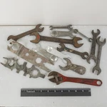 Vintage Wrench Lot Assorted Sizes Types Adjustable Open End Box Spanner Tools. Fixed Price $14.99.