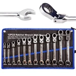 Toolrock 12PCS Flex Head Ratcheting Wrench Set- 8-19MM Metric Comb.... Fixed Price $56.01.