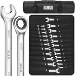Xjx 24PCS Ratcheting Combination Wrench Set Sae & Metric 12 Point 1/4 T.... Fixed Price $118.44.