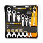 Gearwrench New 7PC. Flex Combination Ratcheting Set Sae #9700. Fixed Price $45.00.