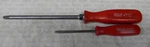 Snap-on 2PC Red Hard Handle Pozidriv Screwdrivers #1 #SSDZ31, #3 #SSDZ63. Fixed Price $39.99.