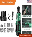 Lightweight Kimo Electric Ratchet Wrench Set For Tight Spaces - 12V & Led. Fixed Price $77.99.