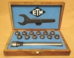 Etm ER20 Collet Chuck Set 0.041" To 0.514" 3/4" Shank Diameter By 6" Long. Fixed Price $264.98.