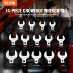 Crowfoot Wrench Set 1/2" Drive, 14PC Sae 1-1/16" With Tray, 40CR Steel Tool. Fixed Price $74.99.