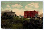C1910 Library Park And Ward Block Battle Creek Michigan Antique Postcard. Fixed Price $29.95.