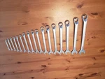 Gedore Af Ring Spanner And Open Wrench Set With Roll. Fixed Price $150.00.