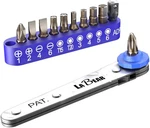 Labear Ultra Low Profile 12PC Ratchet And Bits Set, Blue. Fixed Price $14.76.