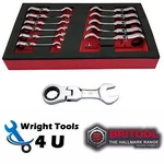 Britool Hallmark Flexi Ratchet Spanner Wrench Set, Stubby Design 8-19MM.. Fixed Price $97.92.
