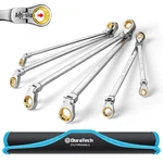 Duratech Extra Long Anti-slip Flex-head Ratcheting Wrench Set, Silver. Fixed Price $88.53.