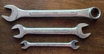 Vintage Sk Wrenches 1-COMBO C-20 5/8 & 2-OPEN End 1/2 9/16, 1/4 5/16 Total Of 3. Fixed Price $16.00.