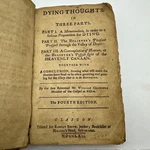 William Crawford Dying Thoughts 1762 Glasgow 4TH Ed Antique Leather Theology (54. Fixed Price $89.99.