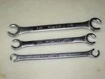 3-PIECE Sae Flare Nut Wrench Set (3/8" Thru 11/16"), Satin Finish, By Kal. Fixed Price $21.50.
