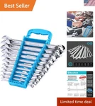 Professional 11-PIECE Combination Wrench Set With High-polish Finish & Holder. Fixed Price $43.99.