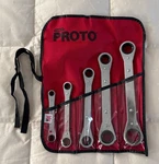 Proto Tools Usa, Ratcheting Wrench Set Sae / Box End J1190A. Fixed Price $54.00.