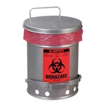 Justrite 05914 Biohazard Waste Container, 6 Gal., Silver. Fixed Price $165.99.