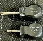 Snap-on Black Hard Handle Stubby Screwdrivers SDDP22 No. SSTX115 T15 Usa. Fixed Price $29.49.